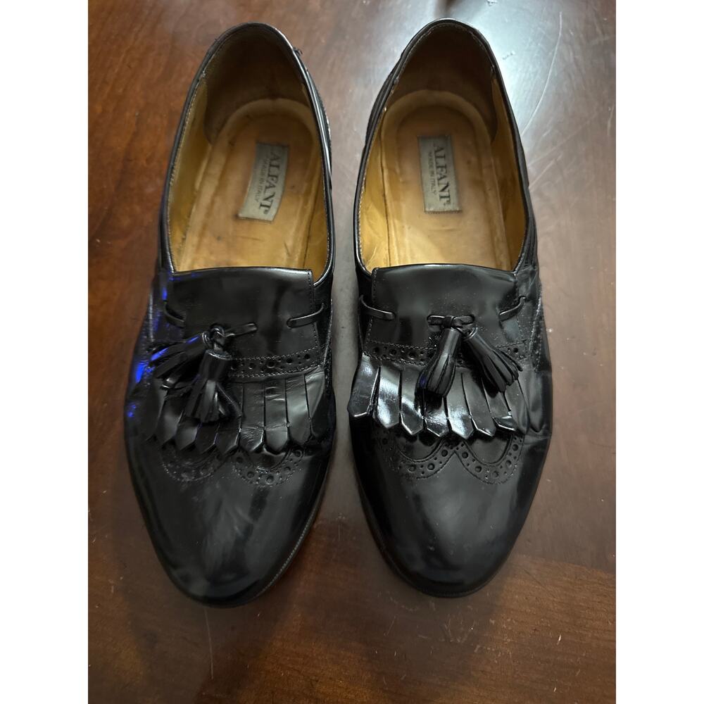 Alfani Made in Italy Black Leather Tassel Loafers – Men’s Size 10.5
